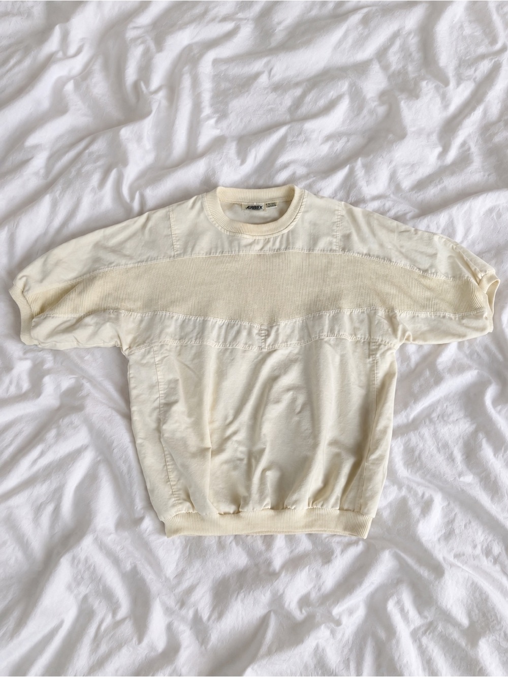 Men's Cream Crewneck Knit Sweater